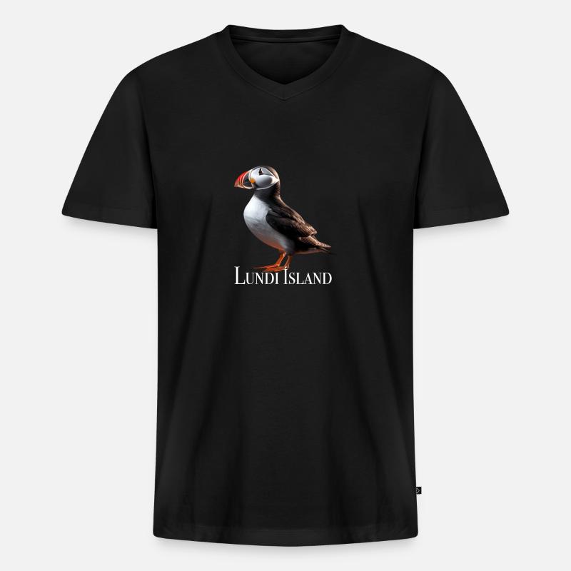 Lundi Island - Männer Premium Bio T-Shirt mit V-Ausschnitt - Schwarz