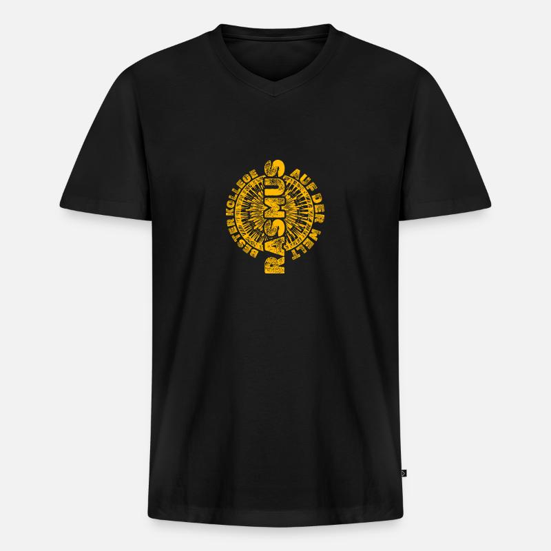 Arbeit Rasmus - Männer Premium Bio T-Shirt mit V-Ausschnitt - Schwarz