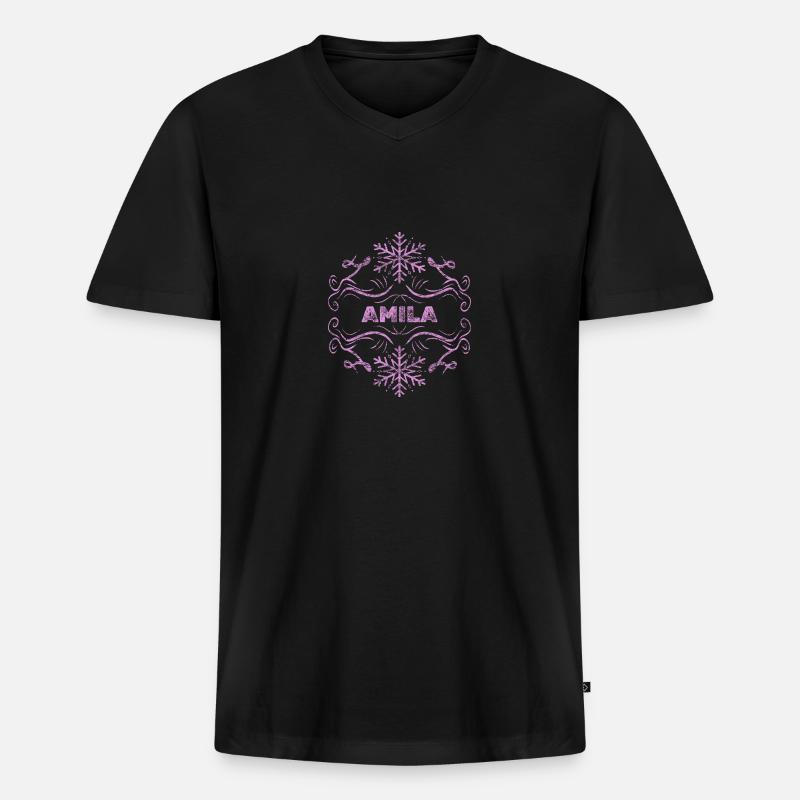 Amila als Ehefrau - Männer Premium Bio T-Shirt mit V-Ausschnitt - Schwarz