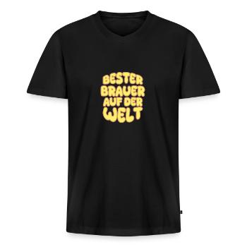 Vocation Brewer - Men's Premium Organic T-shirt with V-neck - black - Front - Nico (187cm)