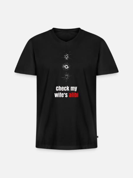 Alibi Noir Bullet Burst - Männer Premium Bio T-Shirt mit V-Ausschnitt - Schwarz