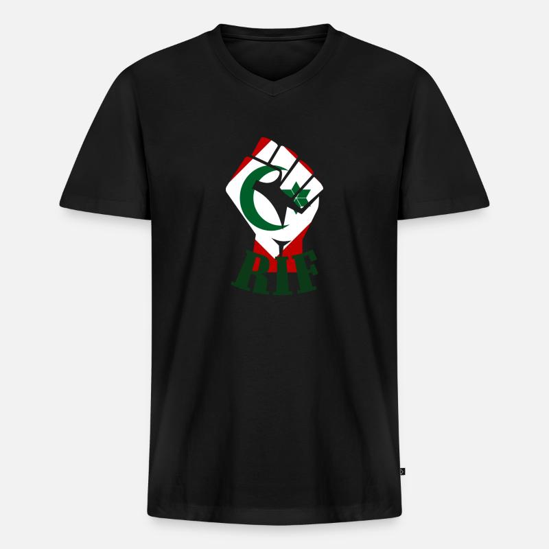RIF - Männer Premium Bio T-Shirt mit V-Ausschnitt - Schwarz