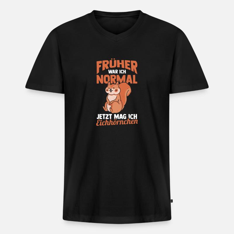 Eichhörnchen - Männer Premium Bio T-Shirt mit V-Ausschnitt - Schwarz