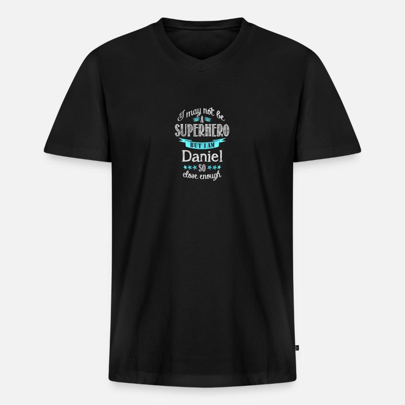 Daniel - Männer Premium Bio T-Shirt mit V-Ausschnitt - Schwarz