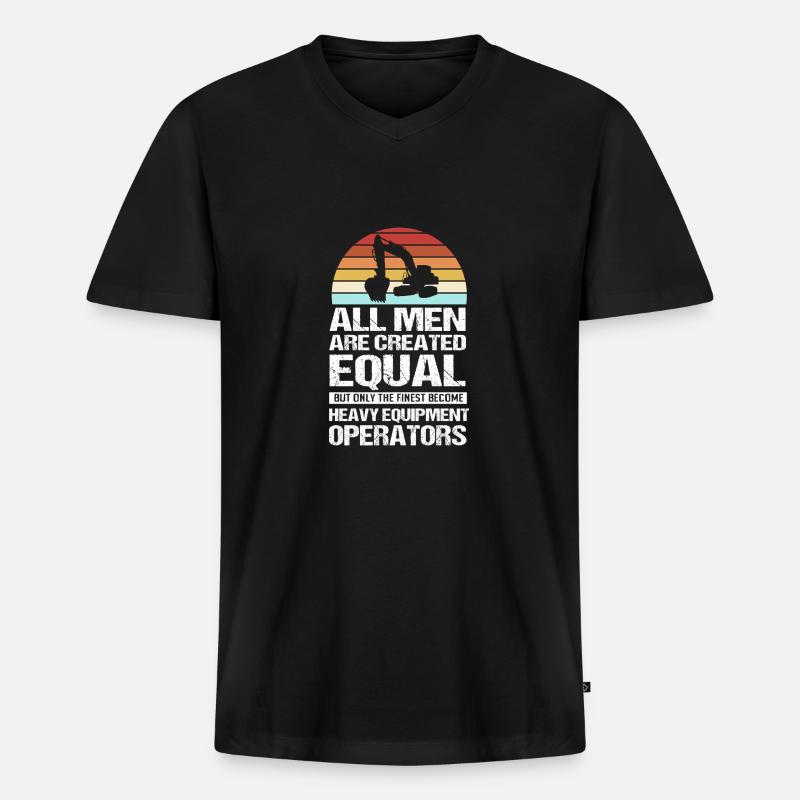 Baustelle Baggerfahrer Baggern - Männer Premium Bio T-Shirt mit V-Ausschnitt - Schwarz