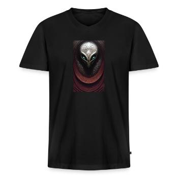 Alien | UFO | Raumschiff | UAP | außerirdische - Männer Premium Bio T-Shirt mit V-Ausschnitt - Schwarz - Vorne - Nico (187cm)