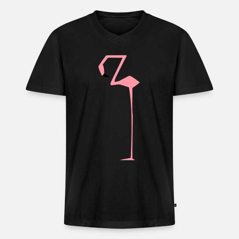 Flamingo square edged rectangular long gift - Men's Premium Organic T-shirt with V-neck - black