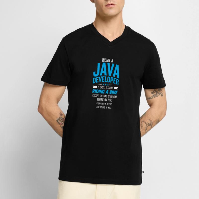Java Developer Men's Premium Organic T-shirt with V-neck