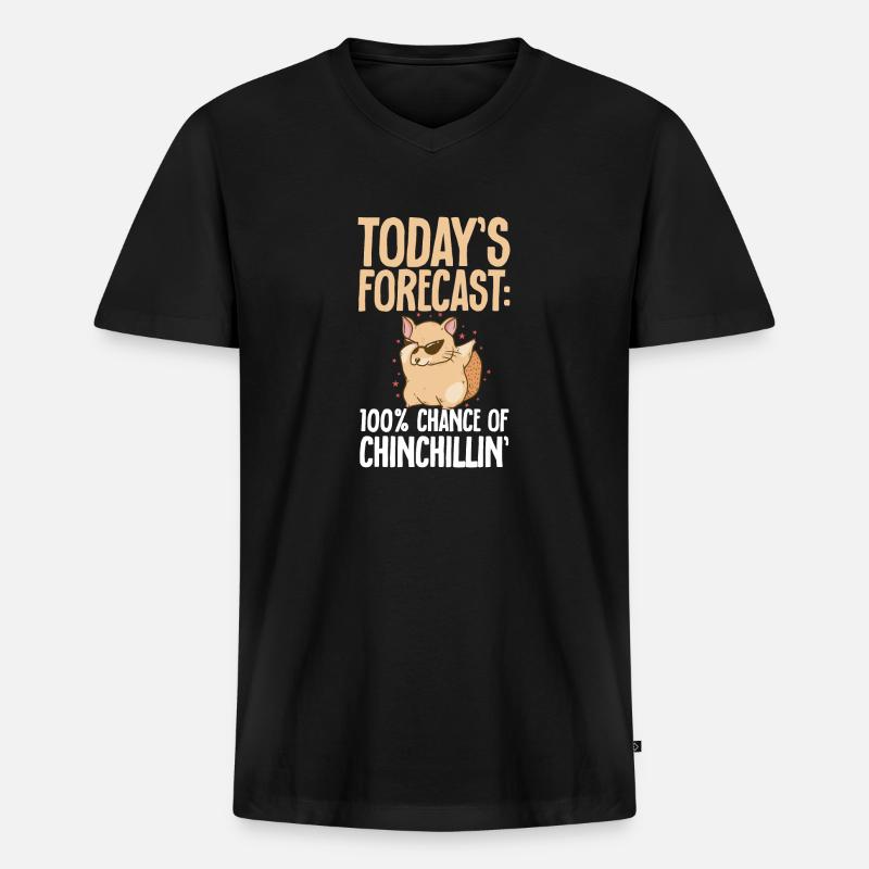 Chinchilla - Männer Premium Bio T-Shirt mit V-Ausschnitt - Schwarz