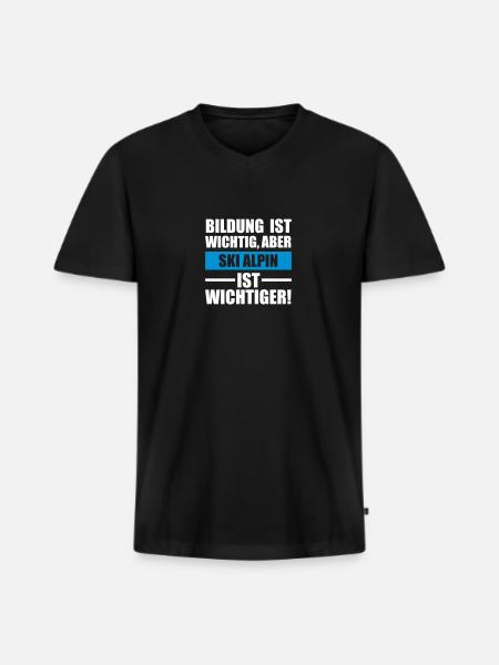 Ski Alpin Sportart - Männer Premium Bio T-Shirt mit V-Ausschnitt - Schwarz