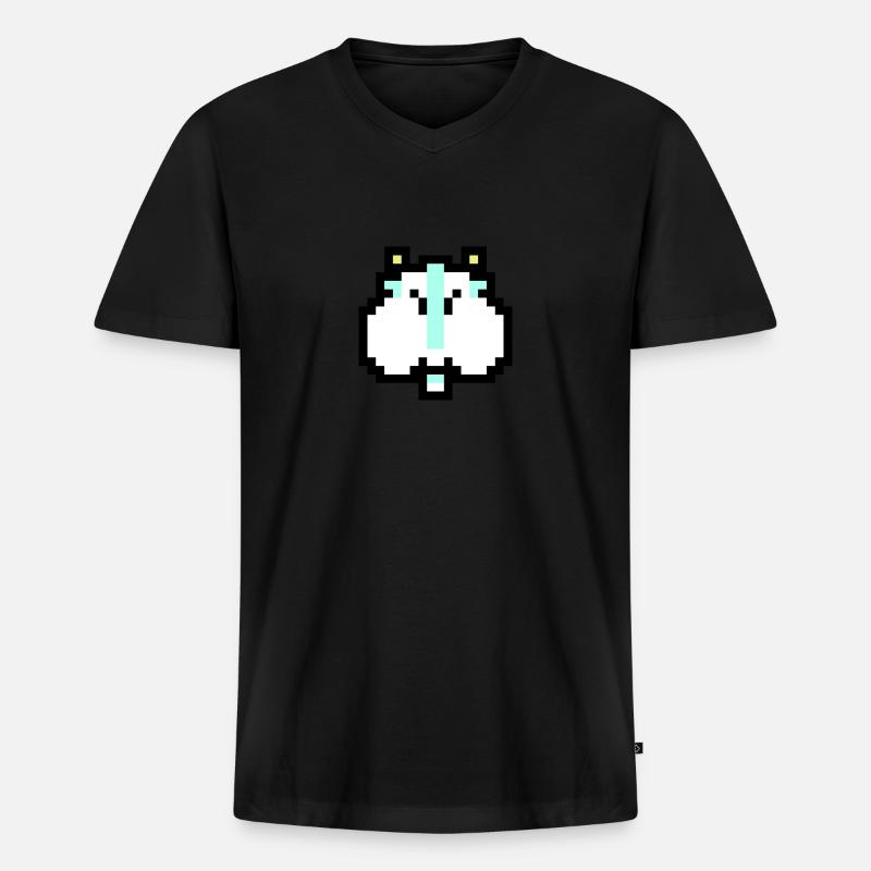 Cloud cat - Männer Premium Bio T-Shirt mit V-Ausschnitt - Schwarz