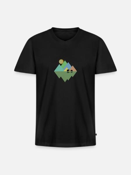 Bears in love - Men's Premium Organic T-shirt with V-neck - black