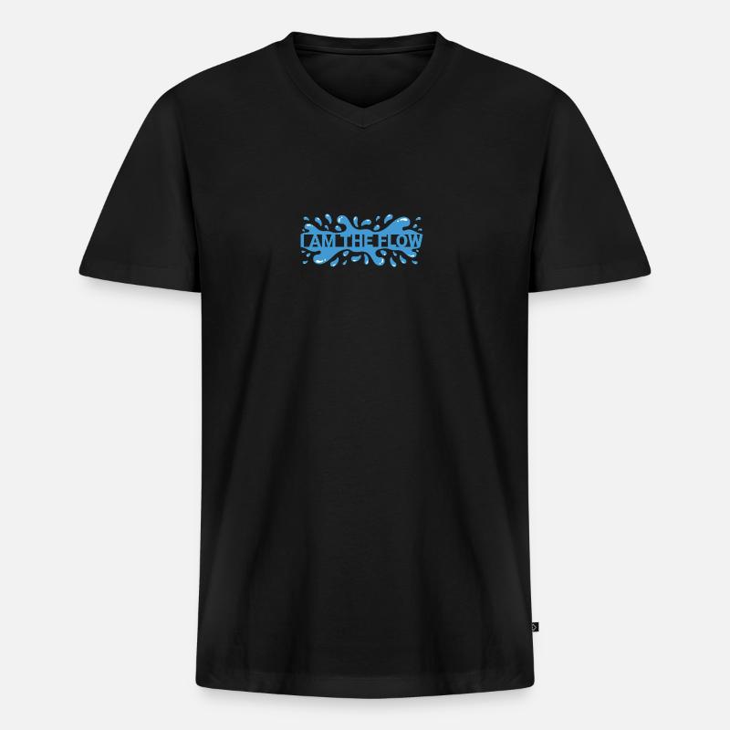 Ich bin der Fluss - Ich bin der Fluss - Männer Premium Bio T-Shirt mit V-Ausschnitt - Schwarz
