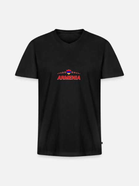 Armenia - Men's Premium Organic T-shirt with V-neck - black