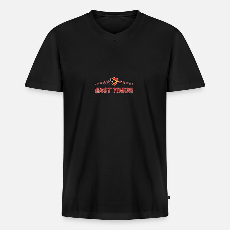 Osttimor - Männer Premium Bio T-Shirt mit V-Ausschnitt - Schwarz