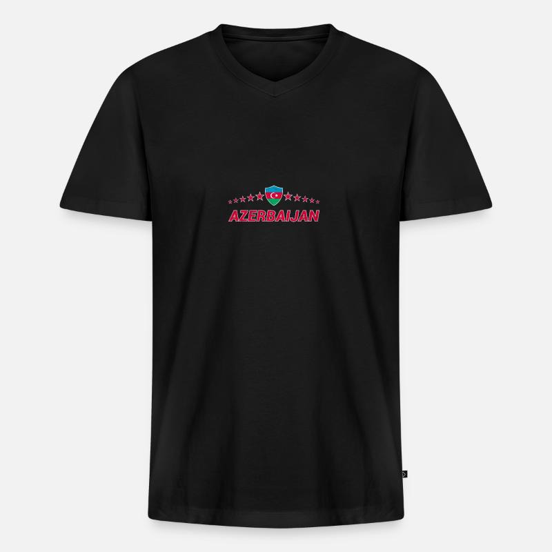 Aserbaidschan - Männer Premium Bio T-Shirt mit V-Ausschnitt - Schwarz