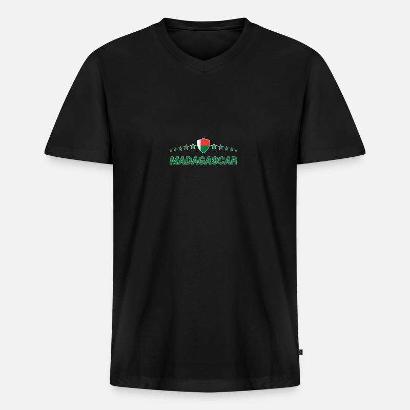 Madagaskar - Männer Premium Bio T-Shirt mit V-Ausschnitt - Schwarz