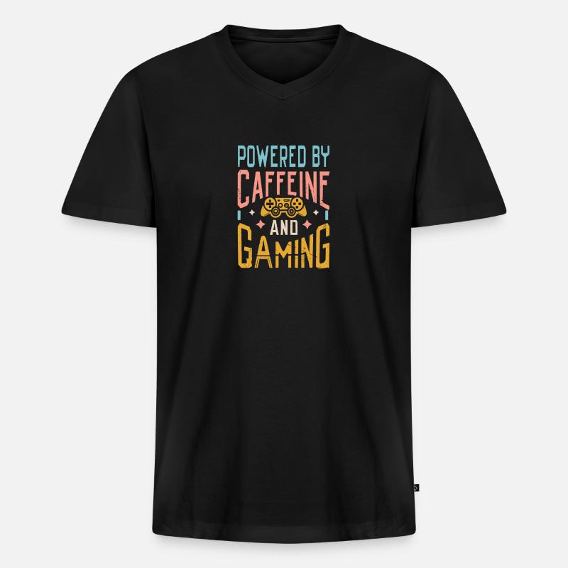 gaming design - Männer Premium Bio T-Shirt mit V-Ausschnitt - Schwarz