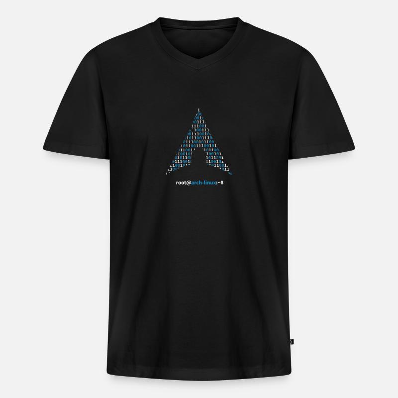 Archlinux - Männer Premium Bio T-Shirt mit V-Ausschnitt - Schwarz