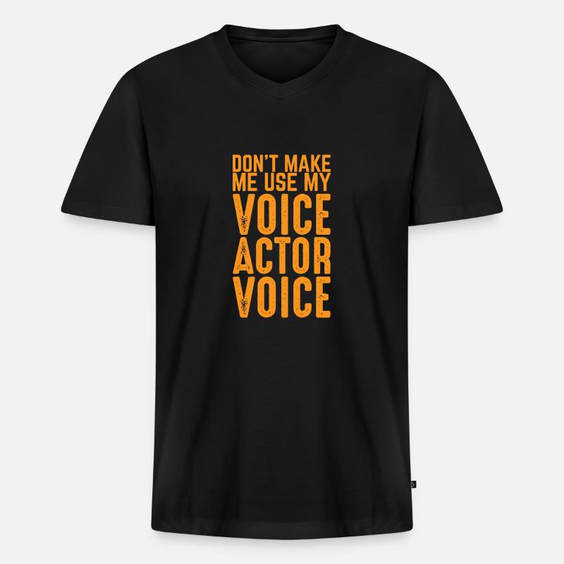 Synchronsprecher - Männer Premium Bio T-Shirt mit V-Ausschnitt - Schwarz