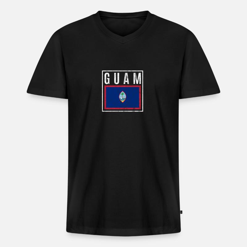 Guam - Männer Premium Bio T-Shirt mit V-Ausschnitt - Schwarz