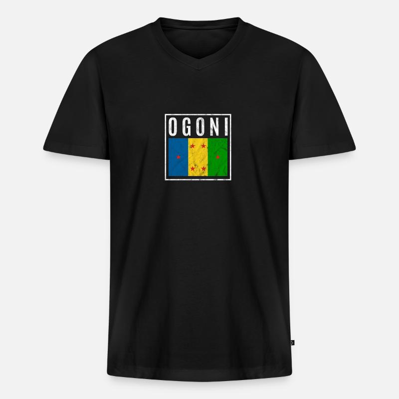 Ogoni - Männer Premium Bio T-Shirt mit V-Ausschnitt - Schwarz