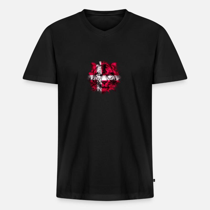 Dänemark - Männer Premium Bio T-Shirt mit V-Ausschnitt - Schwarz
