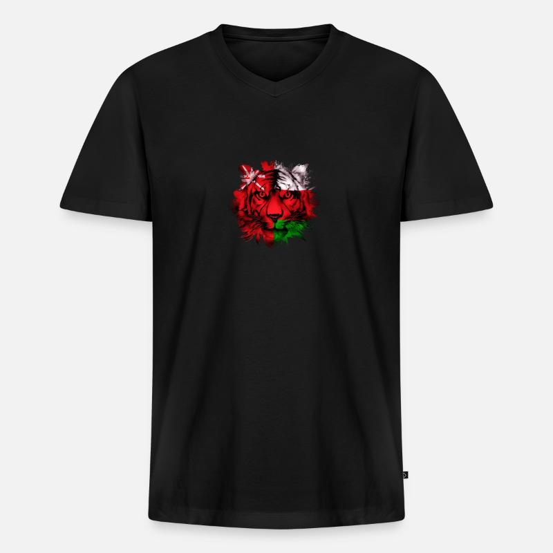 Oman - Männer Premium Bio T-Shirt mit V-Ausschnitt - Schwarz