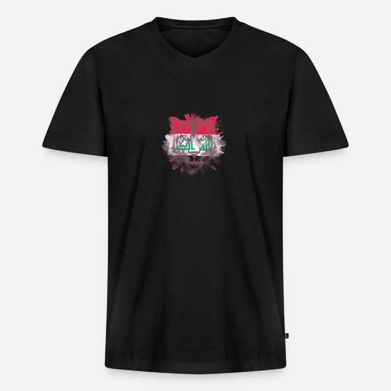 Irak - Männer Premium Bio T-Shirt mit V-Ausschnitt - Schwarz