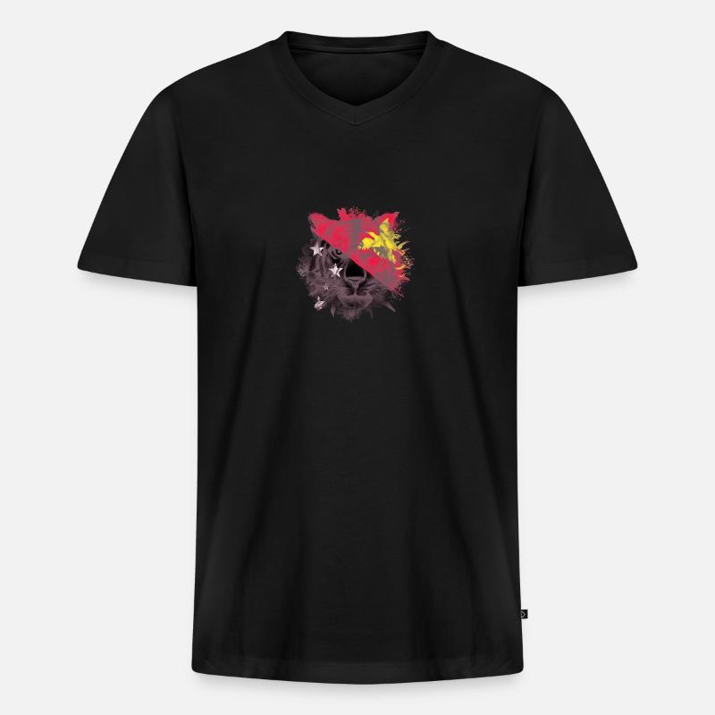 Papua-Neuguinea - Männer Premium Bio T-Shirt mit V-Ausschnitt - Schwarz