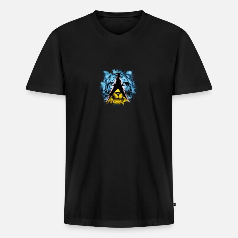St. Lucia - Männer Premium Bio T-Shirt mit V-Ausschnitt - Schwarz