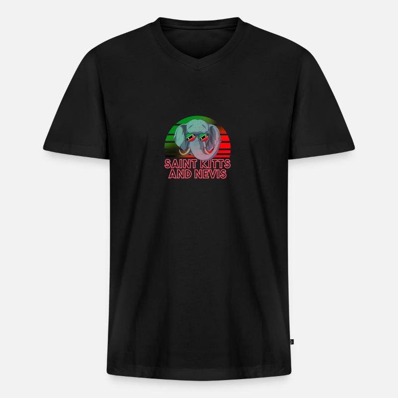 St. Kitts und Nevis - Männer Premium Bio T-Shirt mit V-Ausschnitt - Schwarz