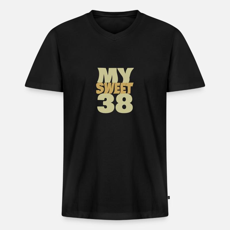 38 - Männer Premium Bio T-Shirt mit V-Ausschnitt - Schwarz