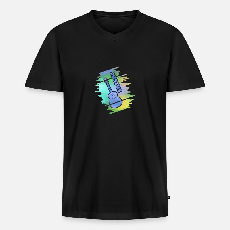 Justus - Männer Premium Bio T-Shirt mit V-Ausschnitt - Schwarz