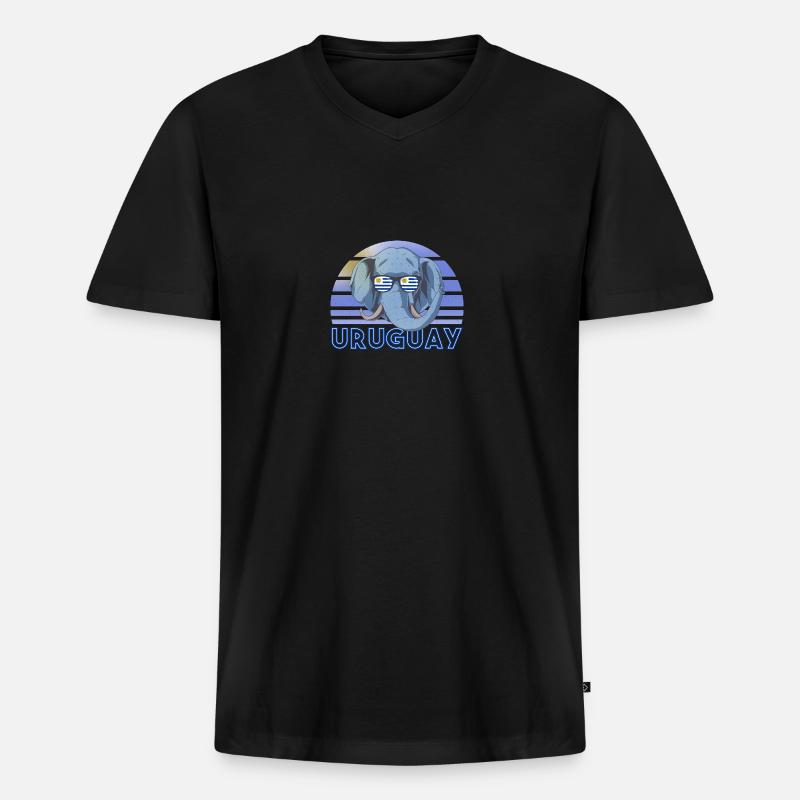 Uruguay - Männer Premium Bio T-Shirt mit V-Ausschnitt - Schwarz