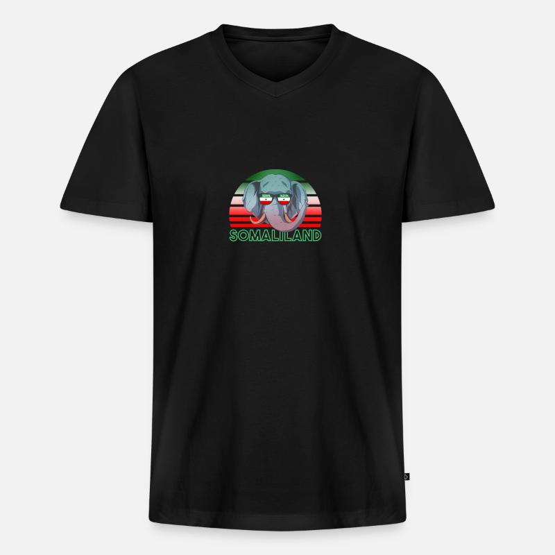 Somaliland - Männer Premium Bio T-Shirt mit V-Ausschnitt - Schwarz