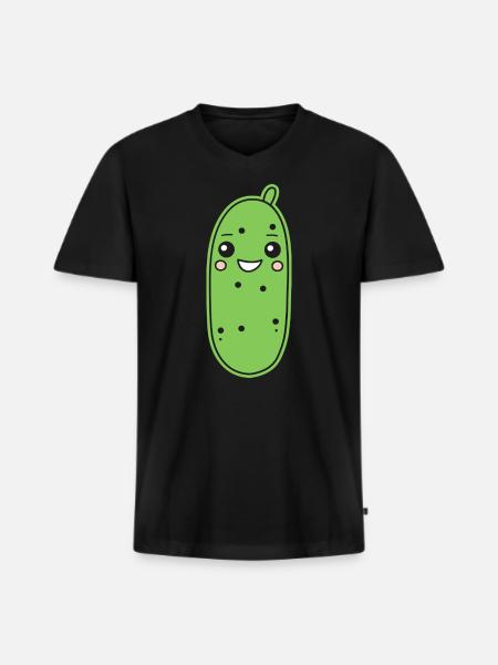 concombre - T-shirt encolure en V Premium bio Homme - noir