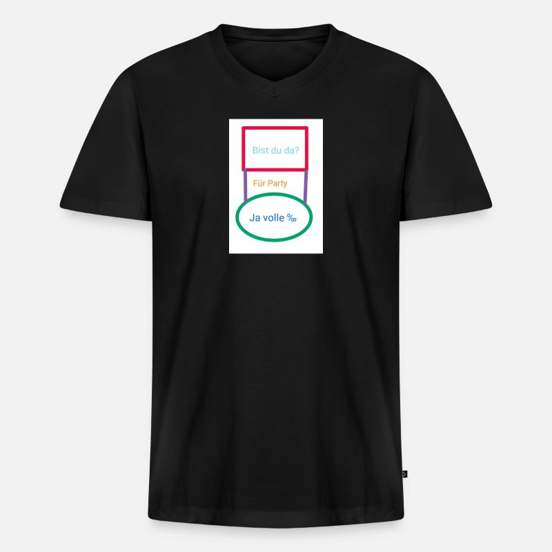 Antwort - Männer Premium Bio T-Shirt mit V-Ausschnitt - Schwarz