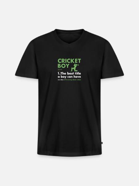 Sport Boy Definition Cricket - Men's Premium Organic T-shirt with V-neck - black