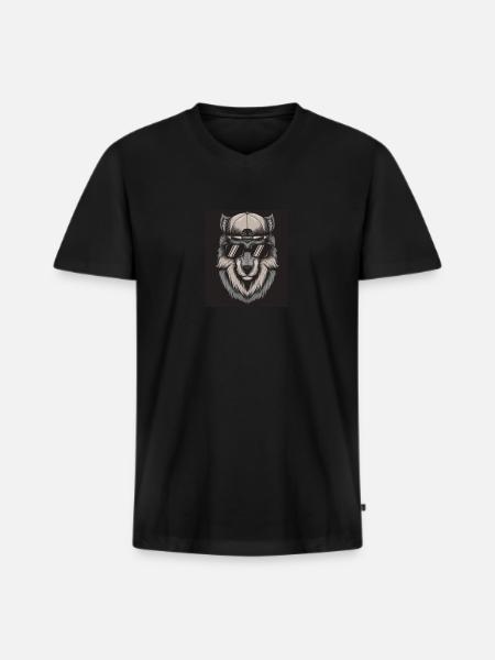 Cool Dog - Cool dog print - Men's Premium Organic T-shirt with V-neck - black