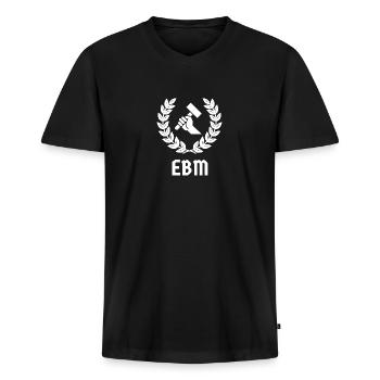 EBM - Electronic Body Music - Old School Music - Männer Premium Bio T-Shirt mit V-Ausschnitt - Schwarz - Vorne - Nico (187cm)