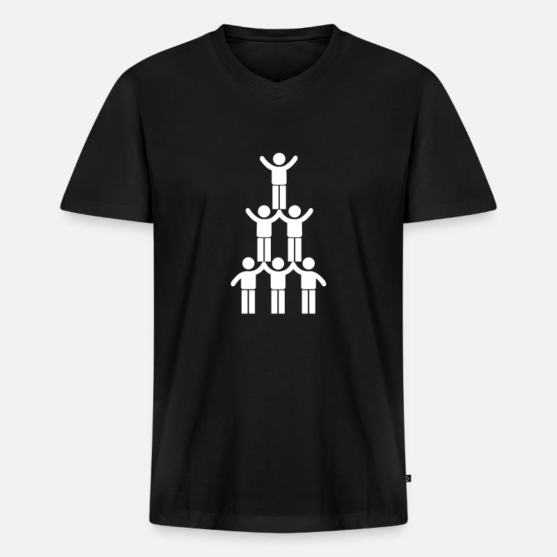 Teamwork - Männer Premium Bio T-Shirt mit V-Ausschnitt - Schwarz