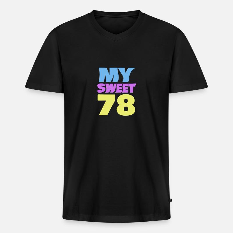 78 - Männer Premium Bio T-Shirt mit V-Ausschnitt - Schwarz