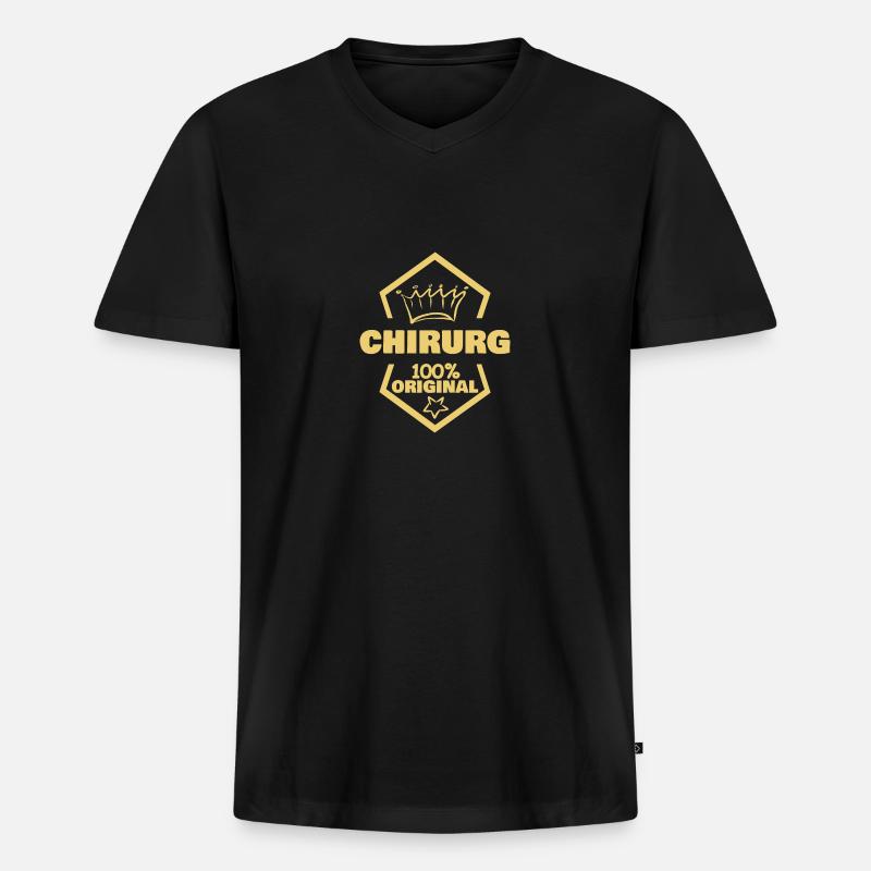 Arbeit Chirurg - Männer Premium Bio T-Shirt mit V-Ausschnitt - Schwarz