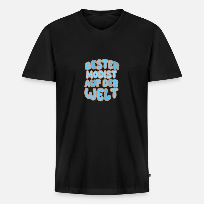 Berufung Modist - Männer Premium Bio T-Shirt mit V-Ausschnitt - Schwarz