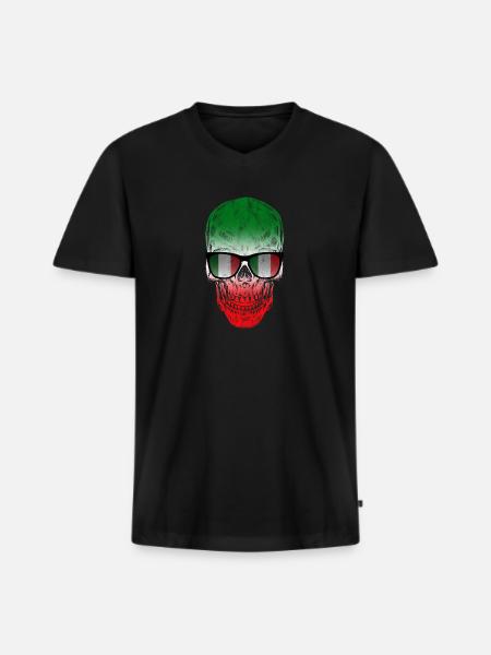 Italy - Men's Premium Organic T-shirt with V-neck - black