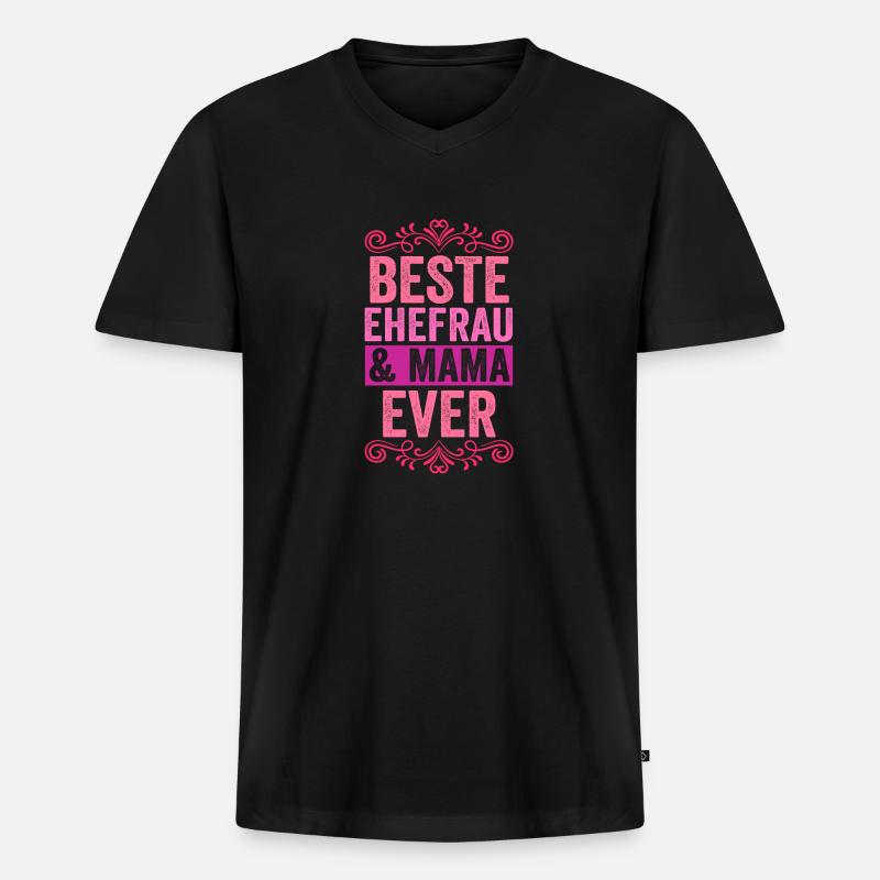 Ehefrau Mutter Mama - Männer Premium Bio T-Shirt mit V-Ausschnitt - Schwarz