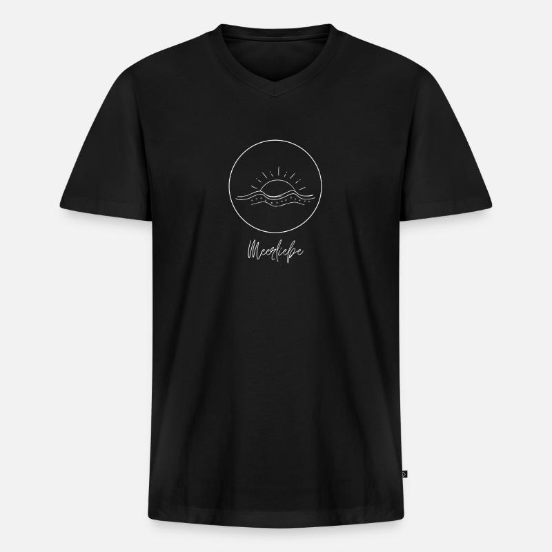 Meerliebe Design - Männer Premium Bio T-Shirt mit V-Ausschnitt - Schwarz