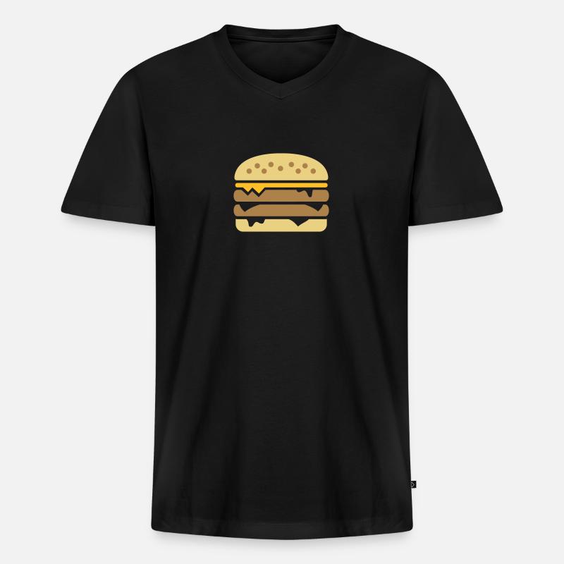 Burger - Men's Premium Organic T-shirt with V-neck - black