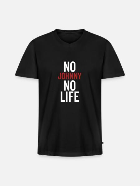 No Johnny No Life - Men's Premium Organic T-shirt with V-neck - black